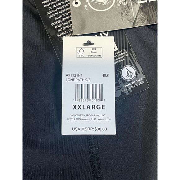 Volcom Stone Hawaii Lone Path Mens Short Sleeve 50+ Anti UV Rash Guard Black XXL - Picture 4 of 13